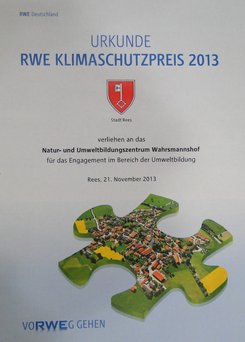 Urkunde RWE-Klimaschutzpreis